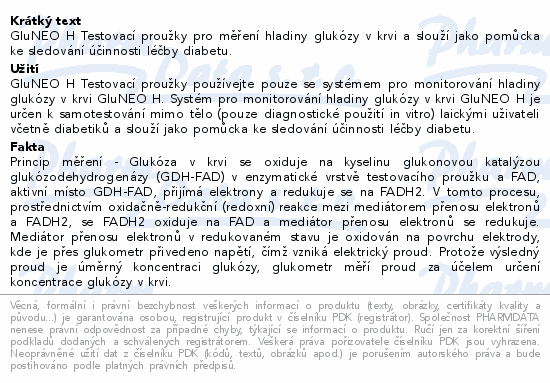 GluNEO H Testovací proužky 50ks