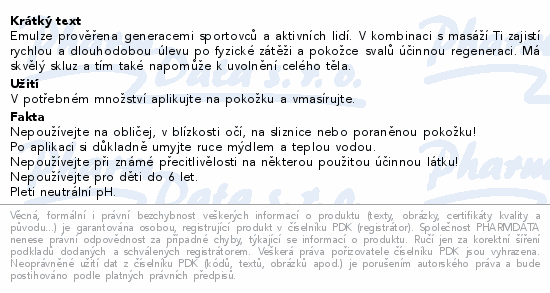 Emspoma Sport regenerační emulze 200ml