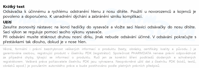 Nosko Original odsávačka nosních hlenů na vysavač
