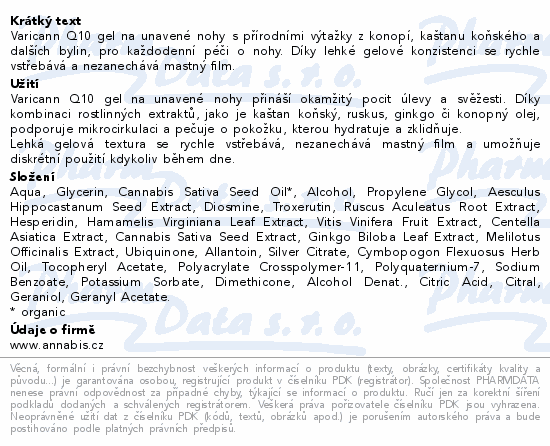 Annabis Varicann Q10 gel 75ml