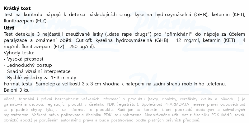 ALLTEST Drink Check Test (GHB/FLZ/KET) 3ks