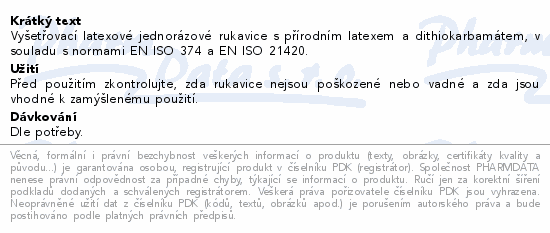 Rukavice vyšetřovací Sentina Ivory latex L 100ks