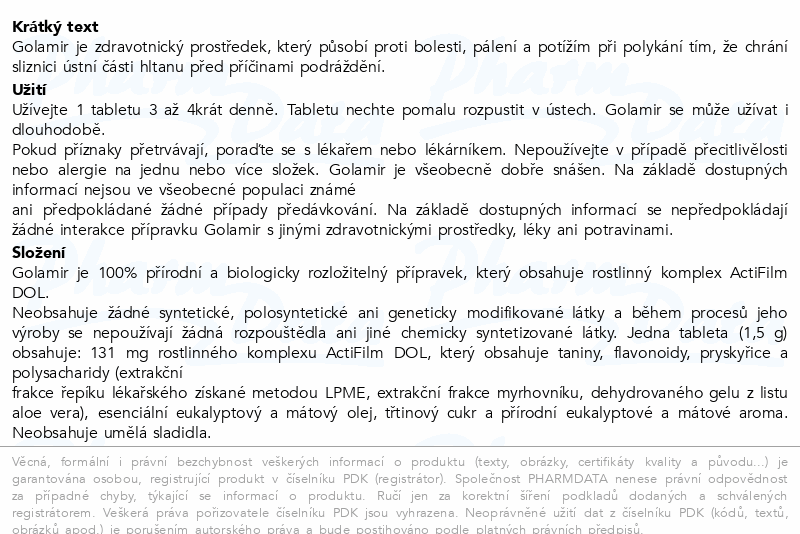 Aboca Golamir léčba bolesti v krku tbl.20