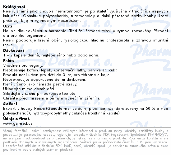 Reishi 500mg cps.90 Galmed