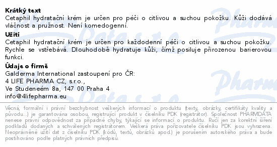 Cetaphil hydratační krém 100g