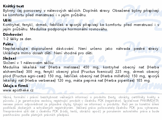 Apotheke Menses s drmkem čaj 20x1.5g