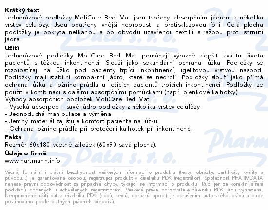 MoliCare Bed Mat 7k inkont.podložky 60x180cm 30ks