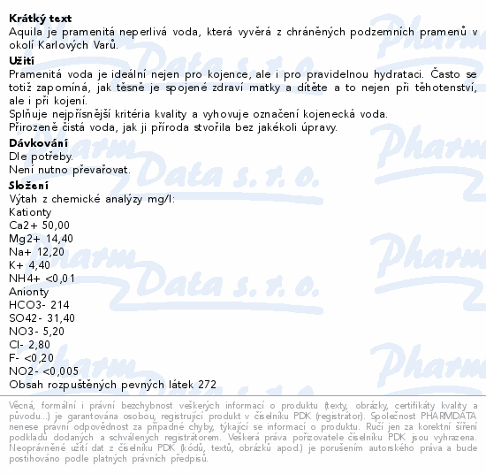 Aquila první voda neperlivá kojenecká 1.5l