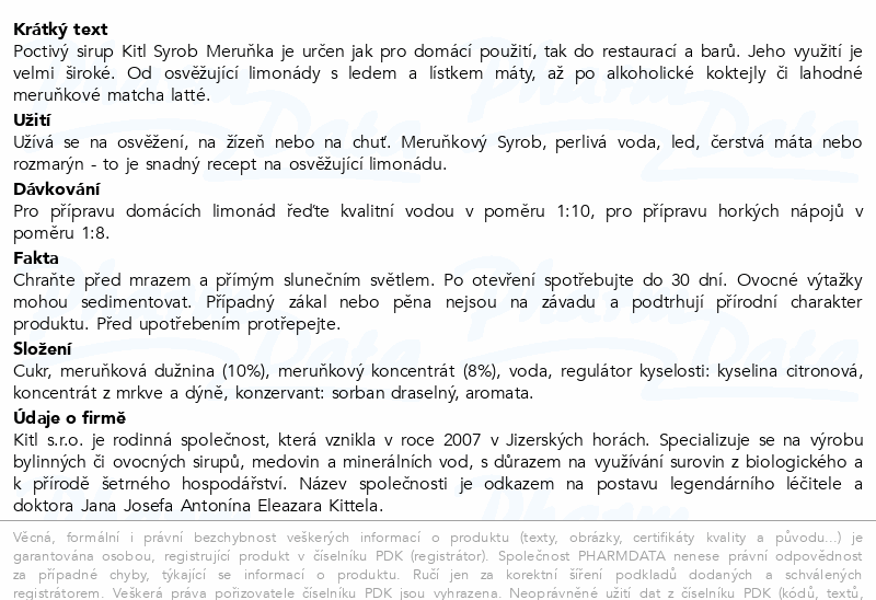 Kitl Syrob Meruňka s dužninou 500ml