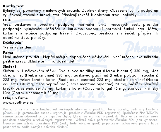 Apotheke Detox s kurkumou čaj 20x1.5g