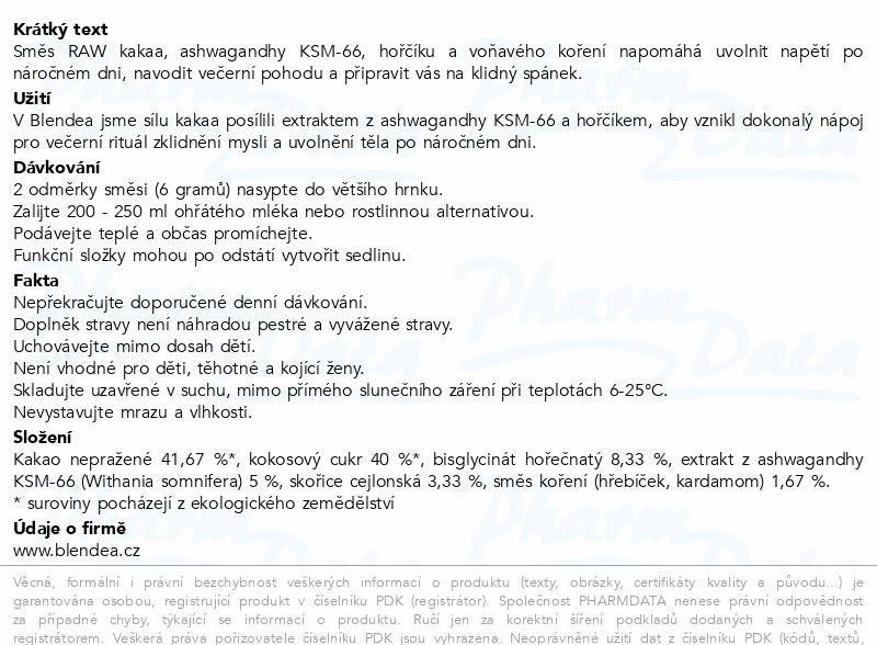 Blendea Relax&De-Stress Kakao 120g