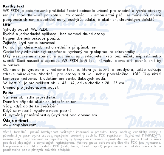 WE PEDI fixační obinadlo na chodidlo XL 10ks