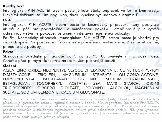 Imunoglukan P4H ACUTE! cream paste 10ml