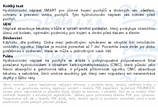 Medrull hydrokoloidní náplast na puchýře SMART 6ks