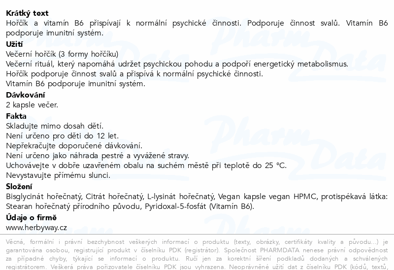 Herbyway Magnesium večerní hořčík cps.60