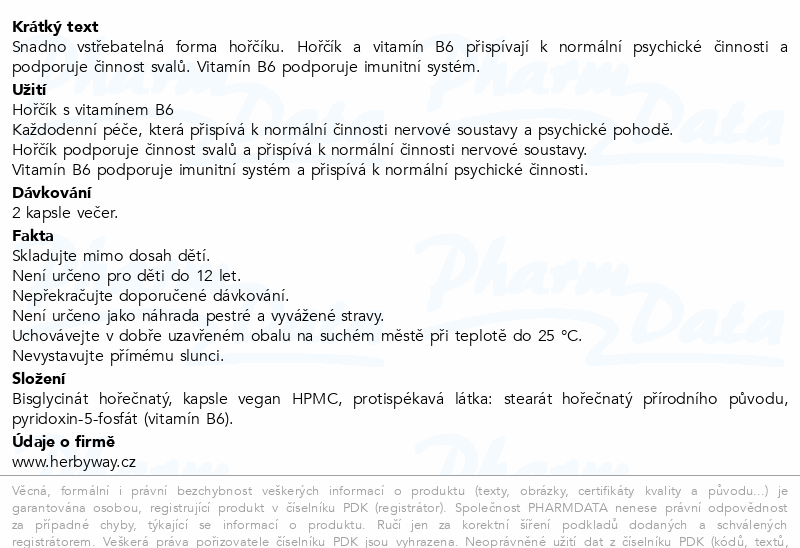 Herbyway Magnesium Bisglycinát 1900mg cps.60