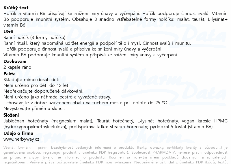 Herbyway Magnesium ranní hořčík cps.60