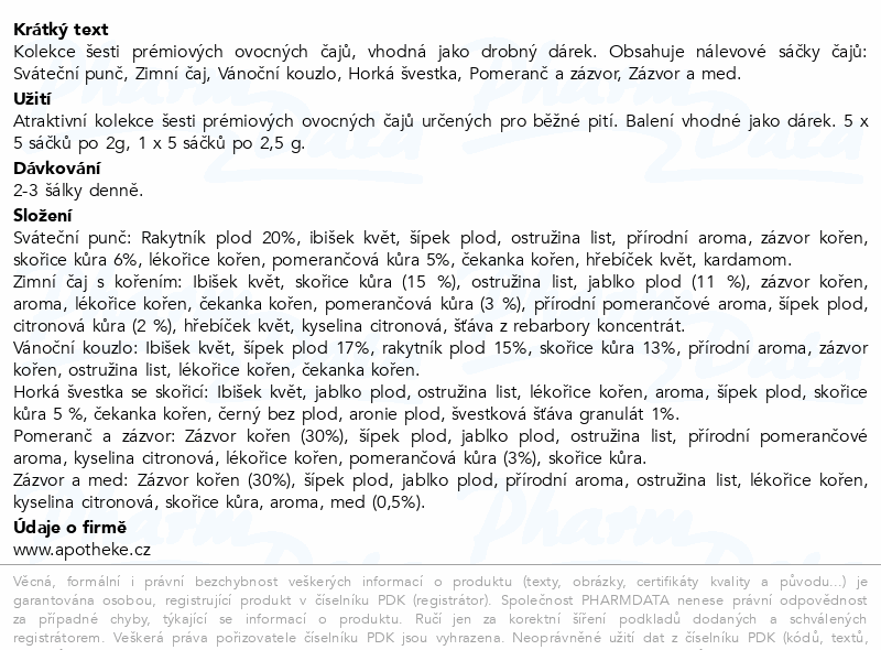 Apotheke kolekce čajů Zimní kouzlo 30sáčků