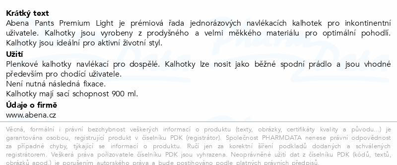 Inkont.navlék.kalh.Abena Pants Prem.Light L 15ks