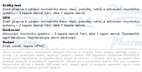 Zinek Orotát 170mg cps.60