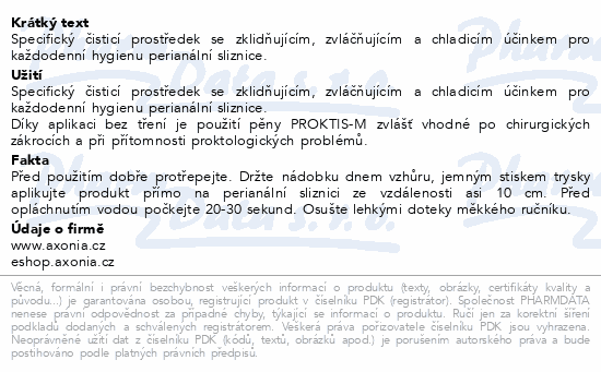 Proktis-M mycí pěna 150ml