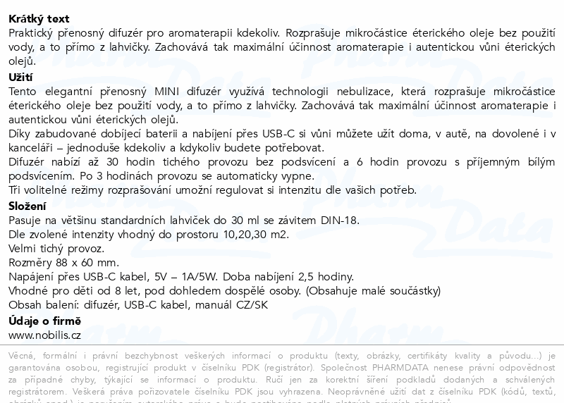 Nobilis Tilia Difuzér přenosný mini