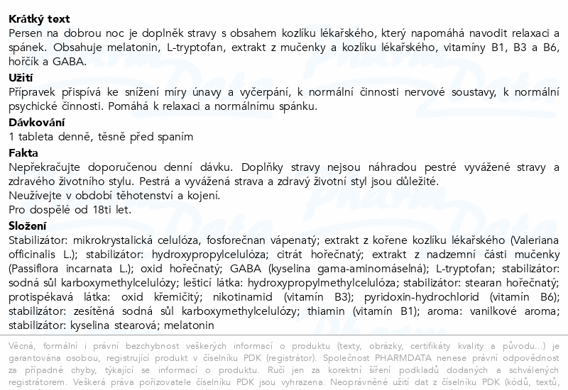 Persen na dobrou noc tbl.40