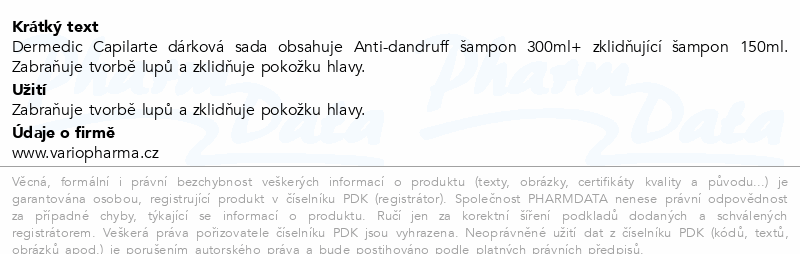 DERMEDIC Capilar.Anti-dan.šam.300ml+zkl.šam.150ml