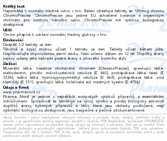 Pharma Nord Bioaktivní Chrom FORTE 100mcg tbl.60