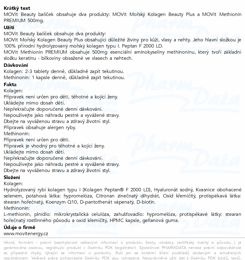 MOVit Beauty balíček Kolagen+L-Meth.tbl.90+cps.90