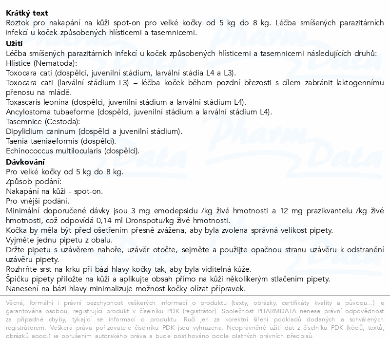 Dronspot 96mg/24mg spot-on velké kočky 2ks