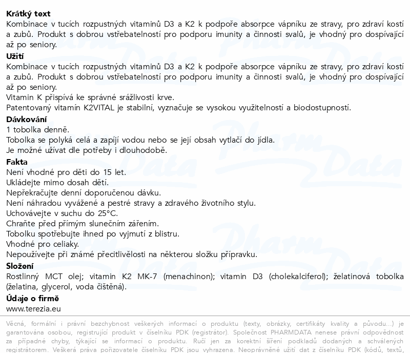 TEREZIA Vitamin D3+K2 tob.60