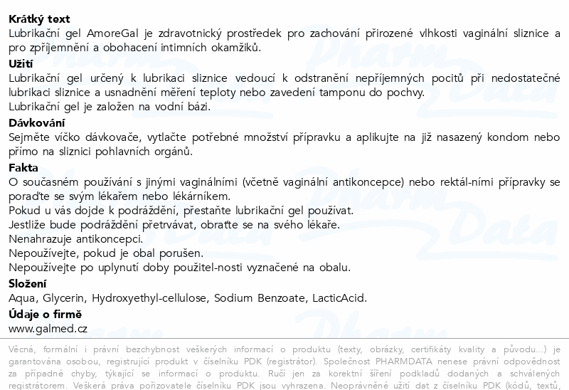 AmoreGal lubrikační gel neparfémovaný 100ml