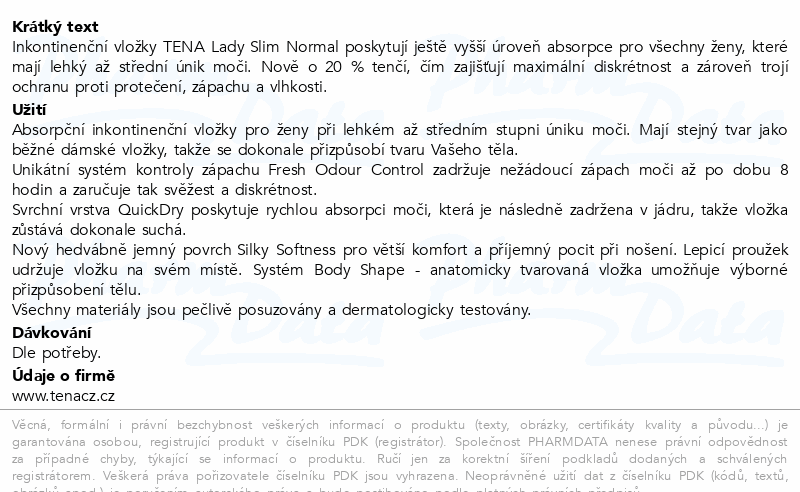 TENA Lady Slim Normal inkon.vložky 24+12ks 760294