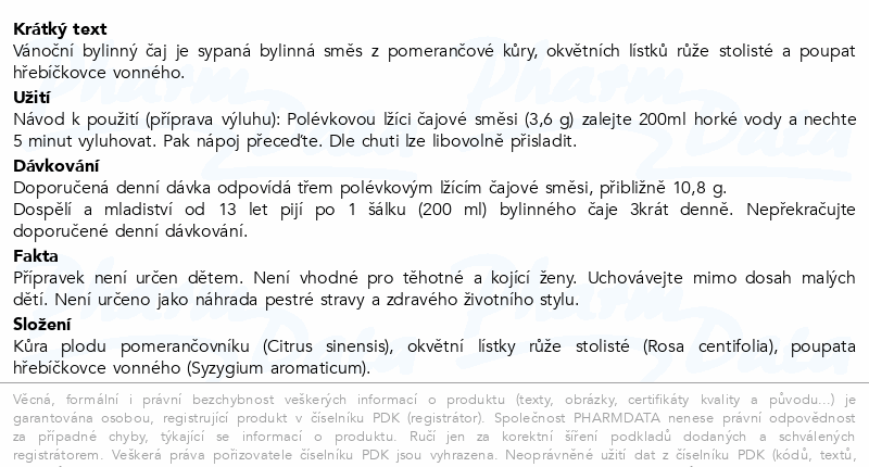 Naturprodukt Domácí vánoční čaj 80g