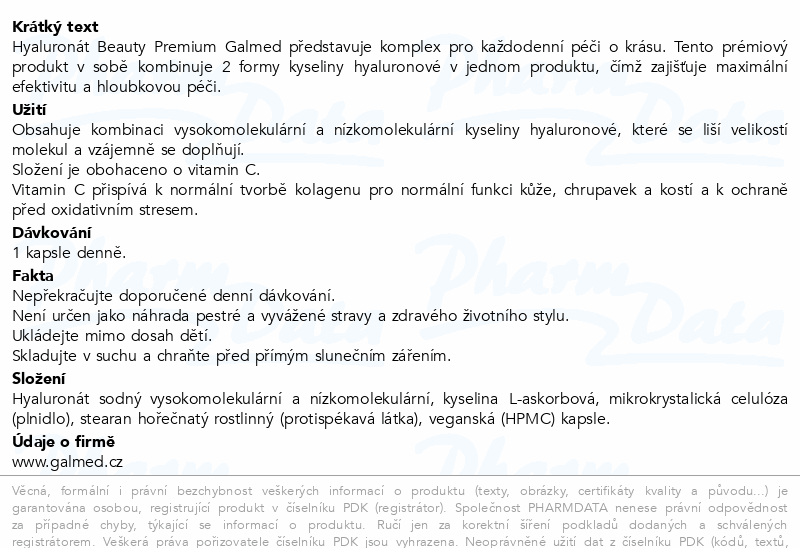 Hyaluronát Beauty Premium cps.60 Galmed