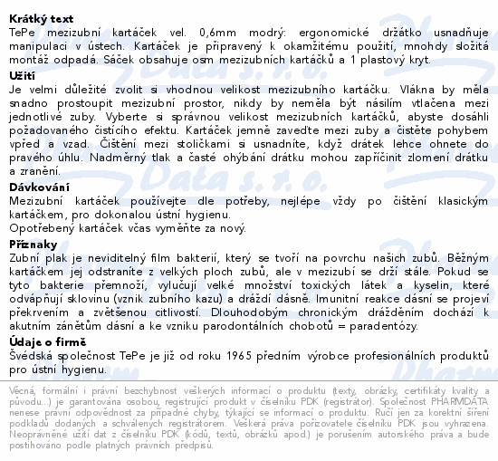 TePe mezizub.kartáčky modré 0.6mm 8ks sáček