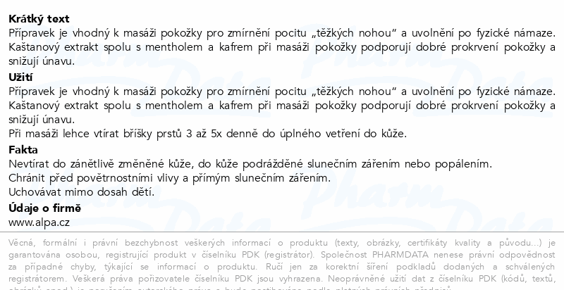 Alpa bylinný masážní krém kaštan 40g