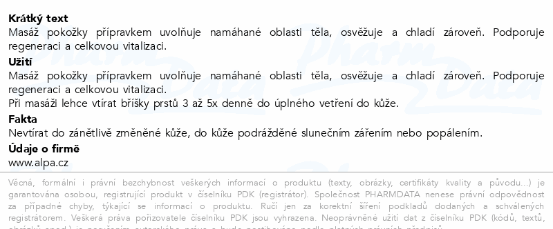 Alpa bylinný masážní krém kostival 40g