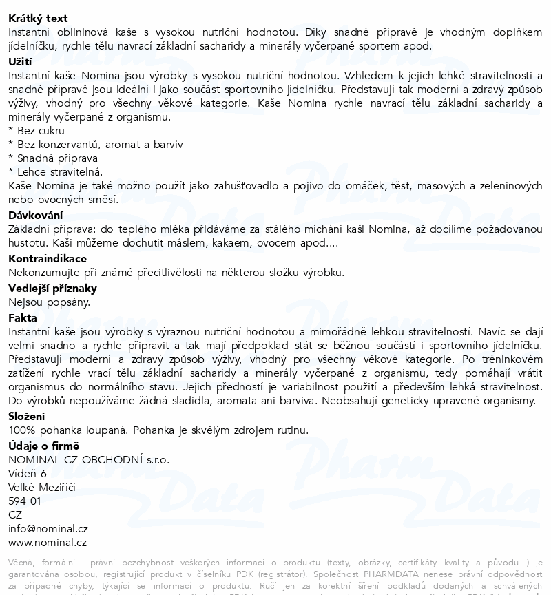Nomina cereální kaše pohanková 300g