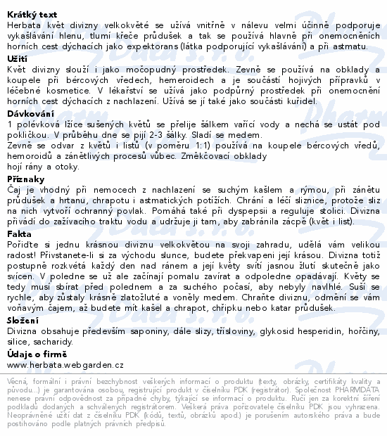 Herbata Květ divizny 50g
