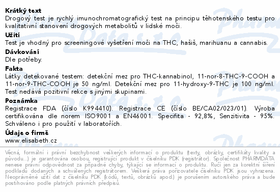 Drogový test THC Instant-View 1 ks