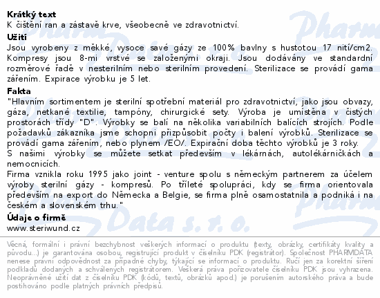 Gáza kompr.ster.5x5cm 8vrst.25x2ks Steriwund