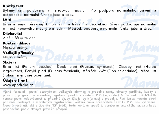 Apotheke BIO Čistící čaj 20x1.5g