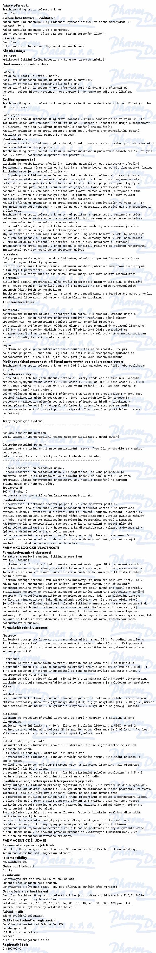 Trachisan 8mg proti bolesti v krku pas.20