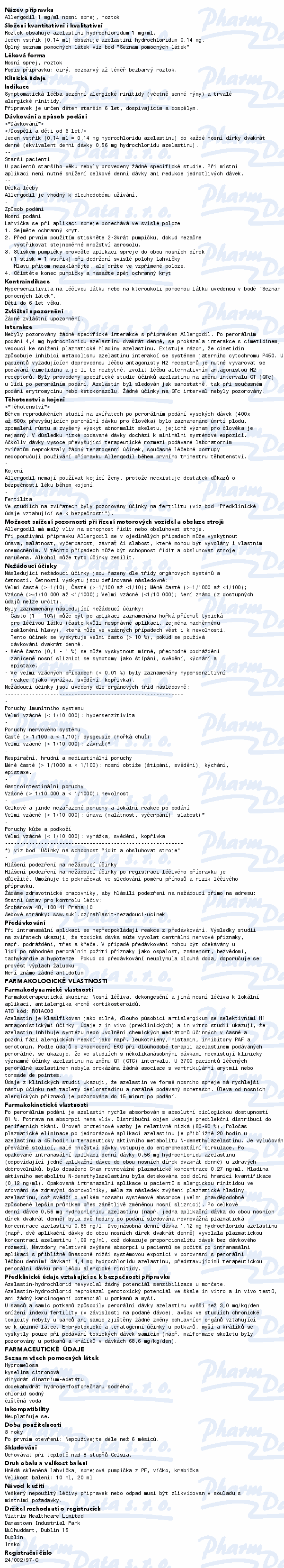 Allergodil 1mg/ml nas.spr.sol.1x10ml