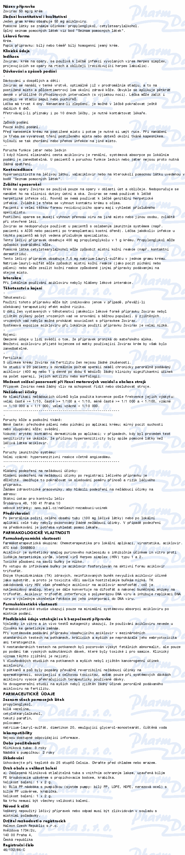 Zovirax 50mg/g crm 1x2g
