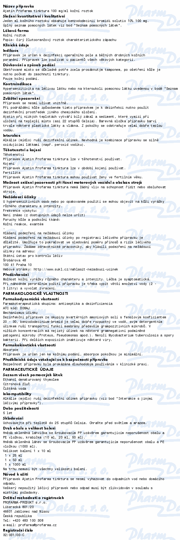 Ajatin Profarma Tinktura 100mg/ml drm.sol.1x50ml